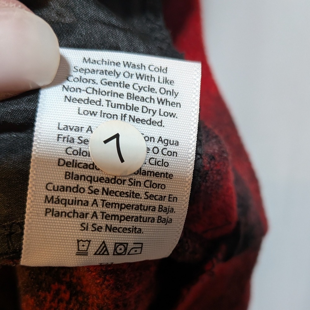 Western Cowgirl Lumberjack Farm Barn Coat Red Black Plaid Oversized 14W Shacket - Picture 10 of 10